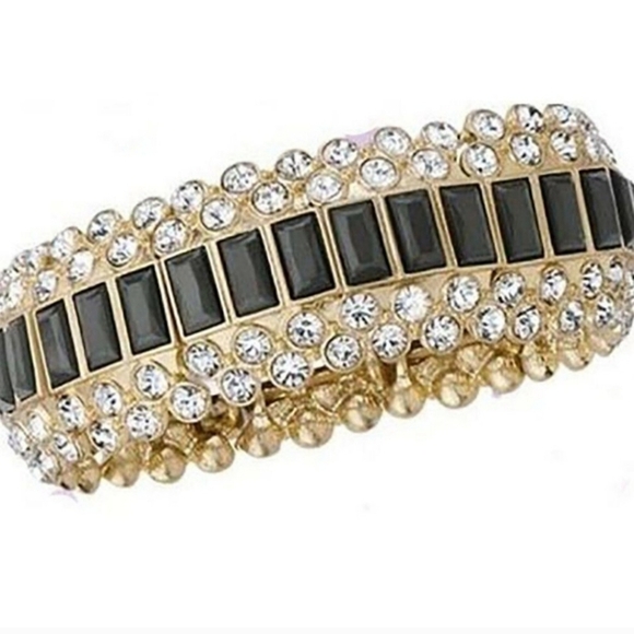 Lia Sophia Modelina Black, Gold and Crystal Bracelet - Picture 1 of 10
